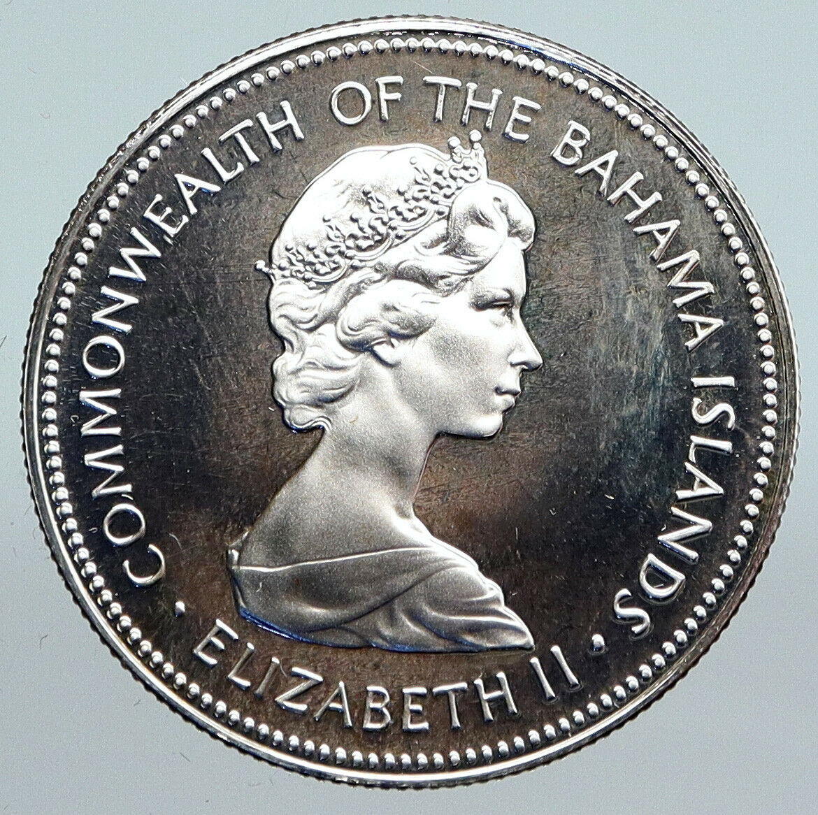 1973 BAHAMAS UK Queen Elizabeth II Marlin Proof Silver Coin 50 Cents Coin i89973