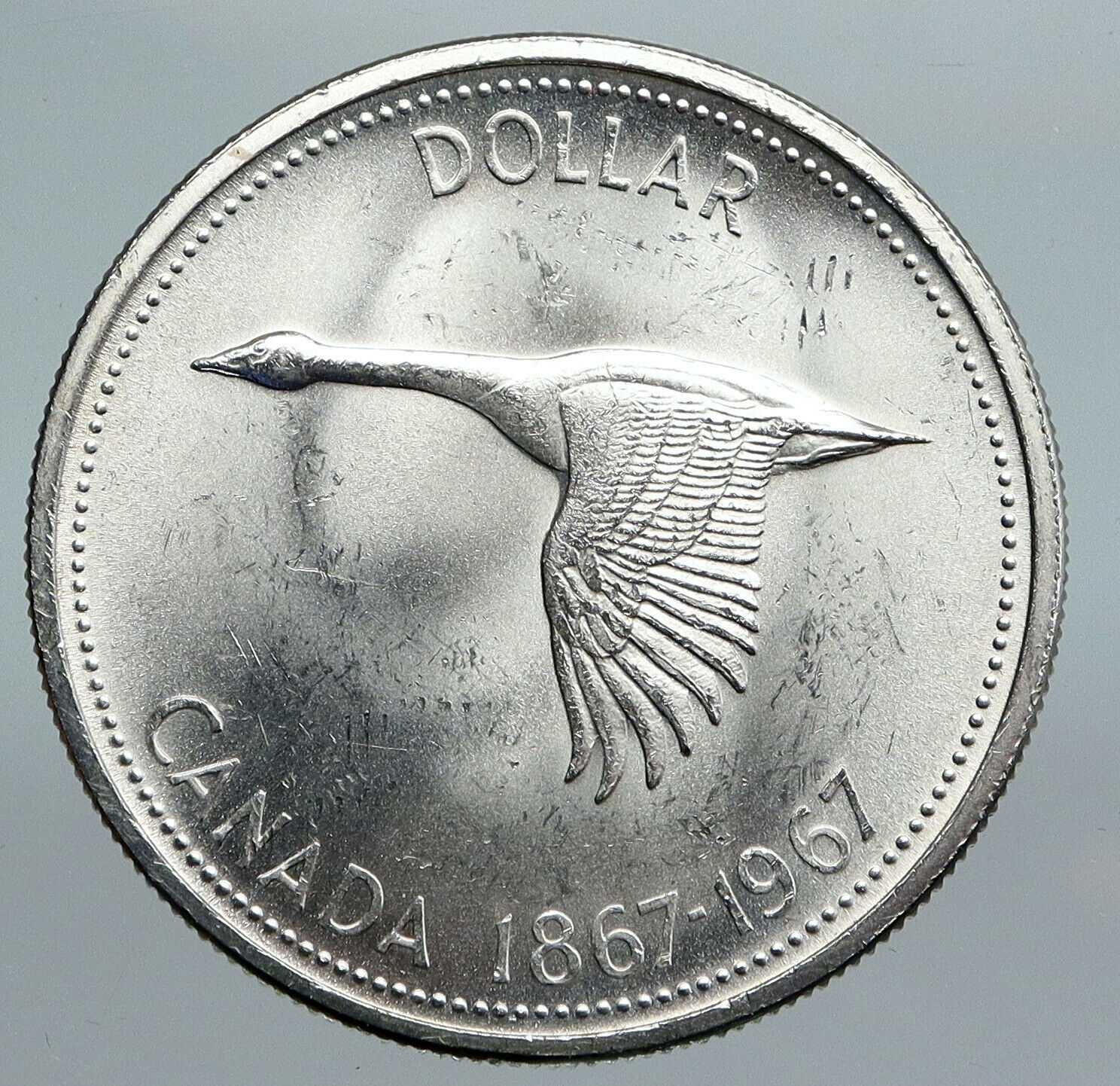 1967 CANADA Confederation Founding OLD Goose VINTAGE Silver Dollar Coin i89997