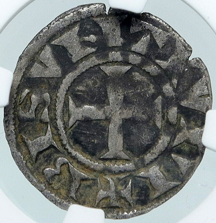 1200AD FRANCE Archbishopric BESANCON Old Silver Denier Medieval NGC Coin i87710