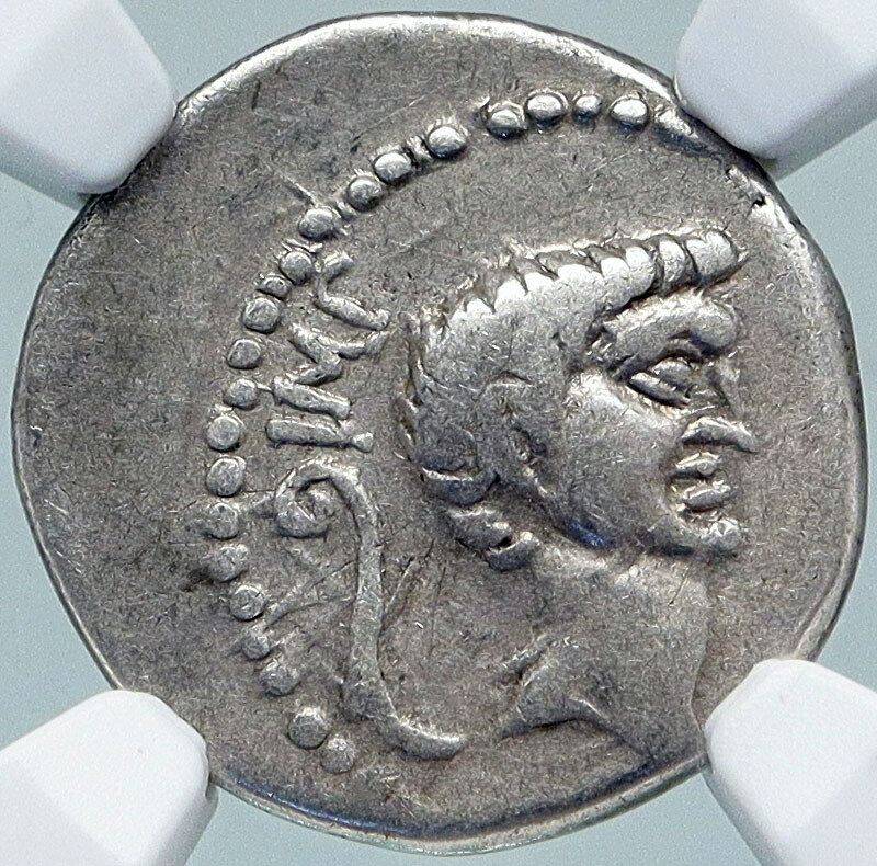 MARK ANTONY 42BC Military Mint Ancient Silver Roman DENARIUS Coin SOL NGC i87707