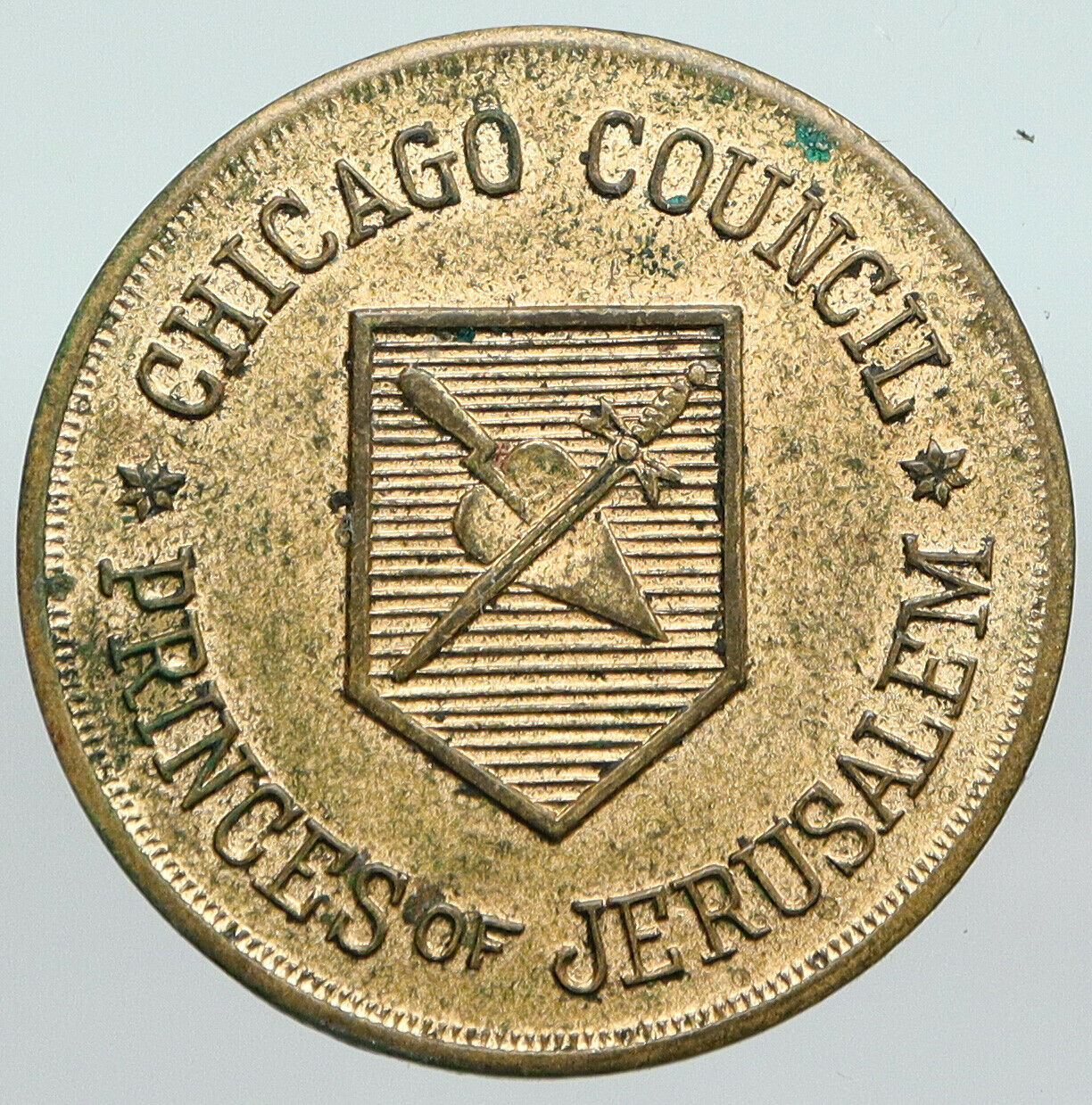 USA FREEMASON Valley of CHICAGO COUNCIL Princes of Jerusalem Mason Token i90611