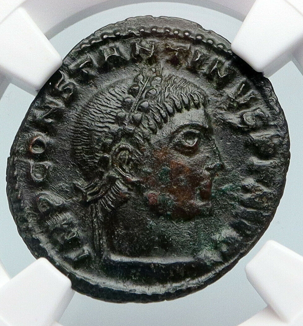 CONSTANTINE I the GREAT 316AD Thessalonica Ancient Roman NUMMUS Coin NGC i89745