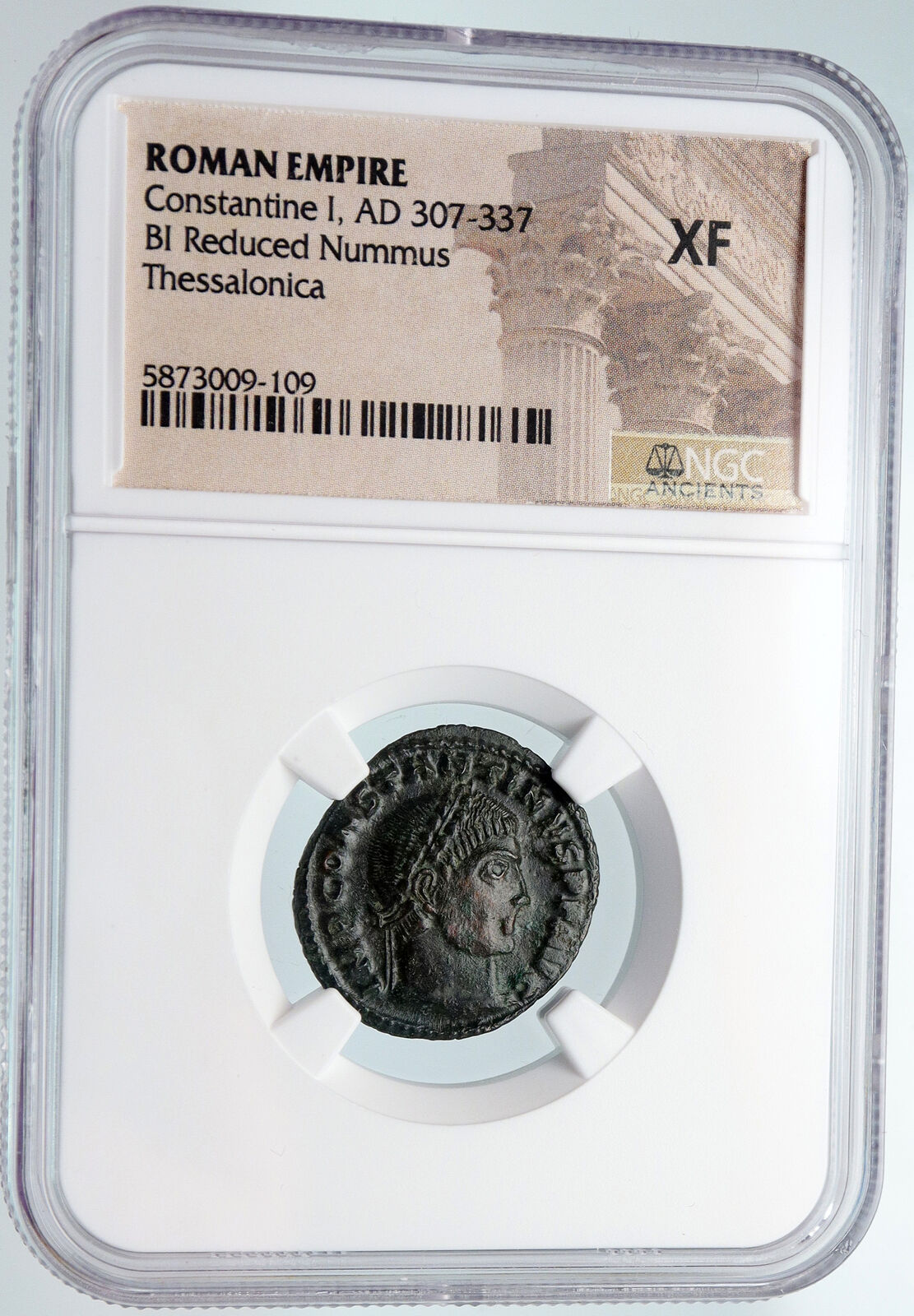 CONSTANTINE I the GREAT 316AD Thessalonica Ancient Roman NUMMUS Coin NGC i89745