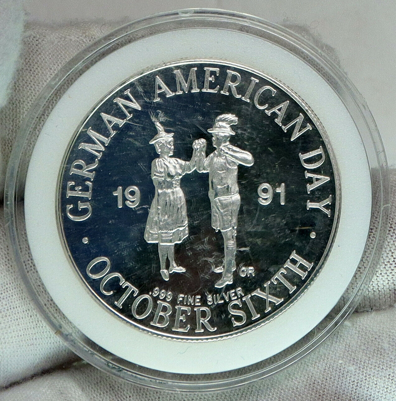 1991 UNITED STATES USA German American Day October 6th Proof Silver Medal i90694