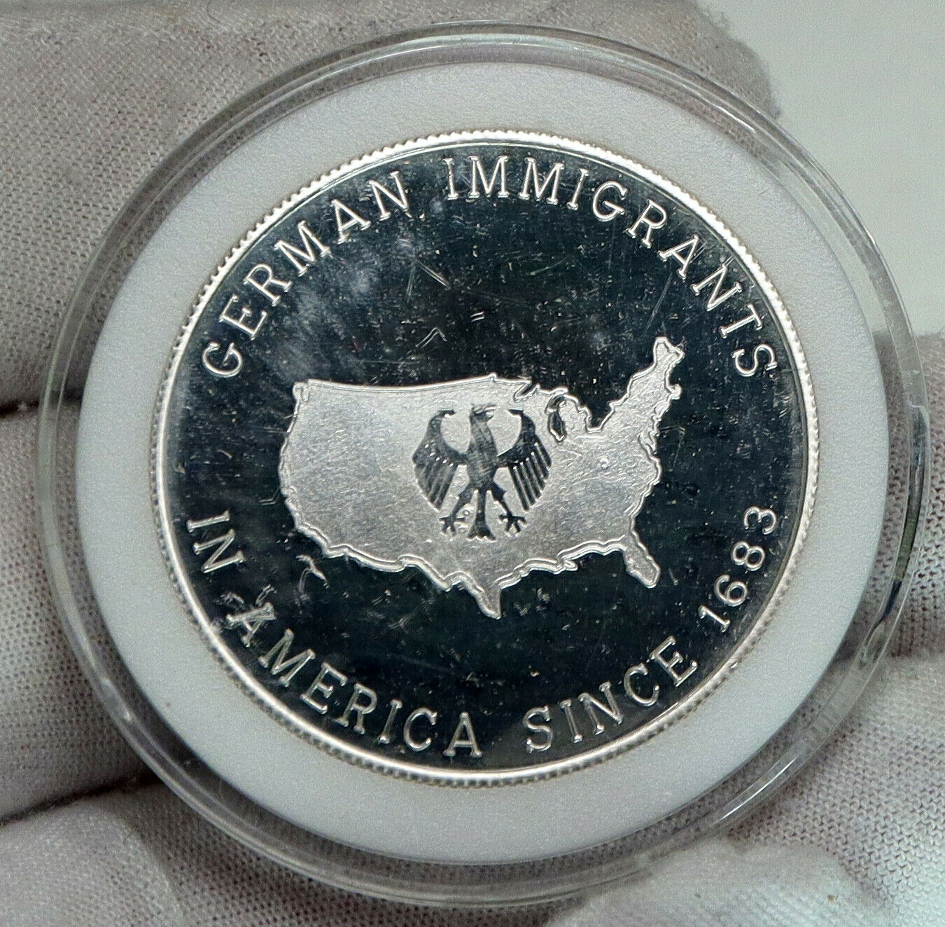 1991 UNITED STATES USA German American Day October 6th Proof Silver Medal i90694