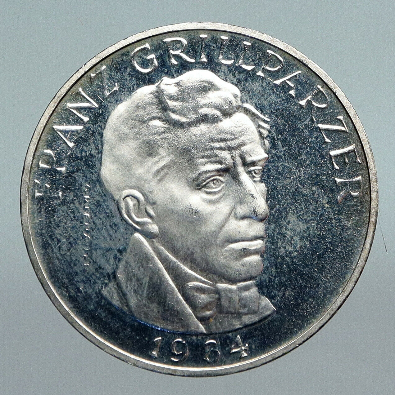 1964 AUSTRIA with Writer Franz Grillparzer PROOF Silver 25 Schilling Coin i90753