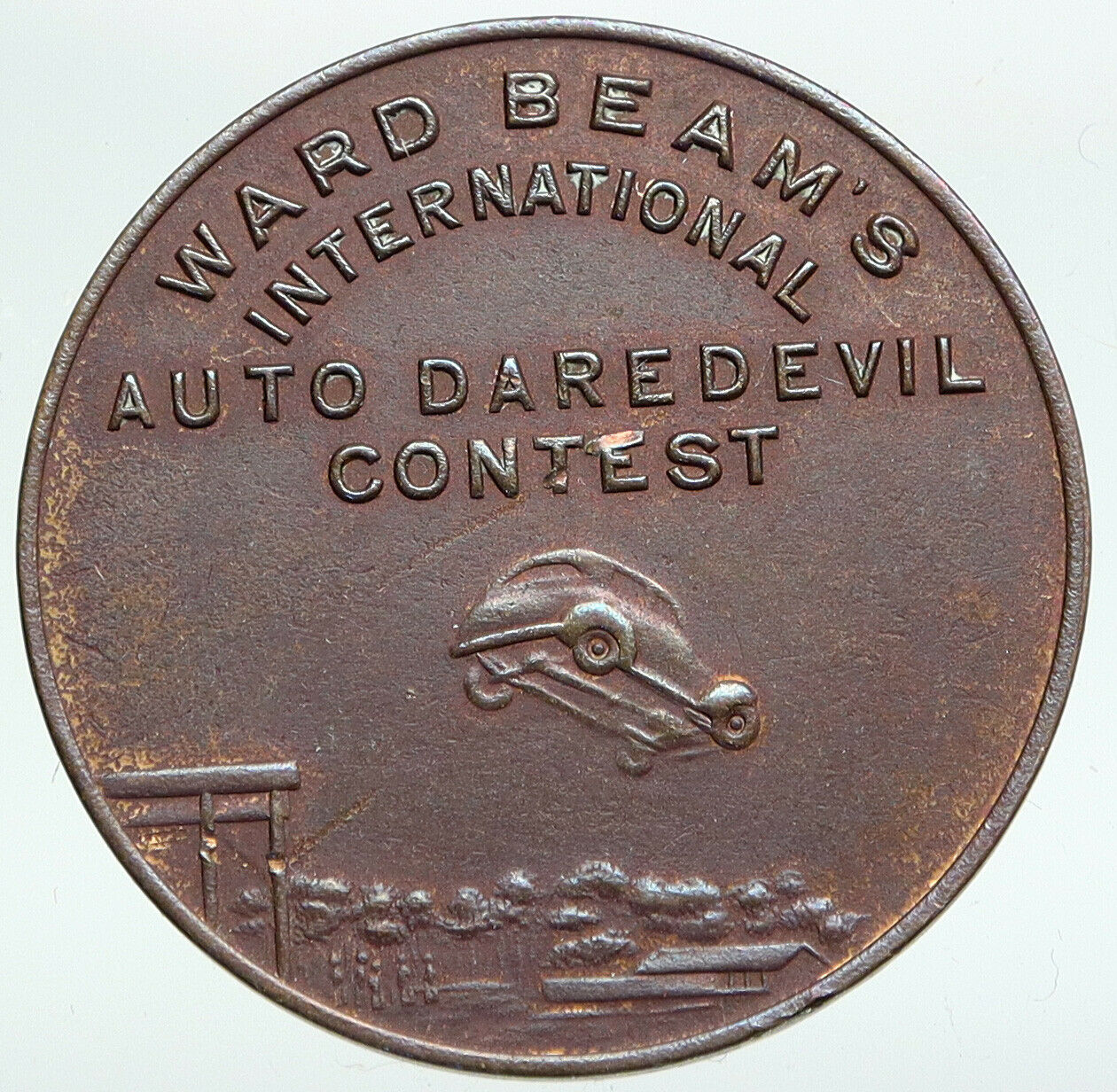 1930 UNITED STATES US Ward Beam's CAR DAREDEVIL AUTO CONTEST Medal Token i90790