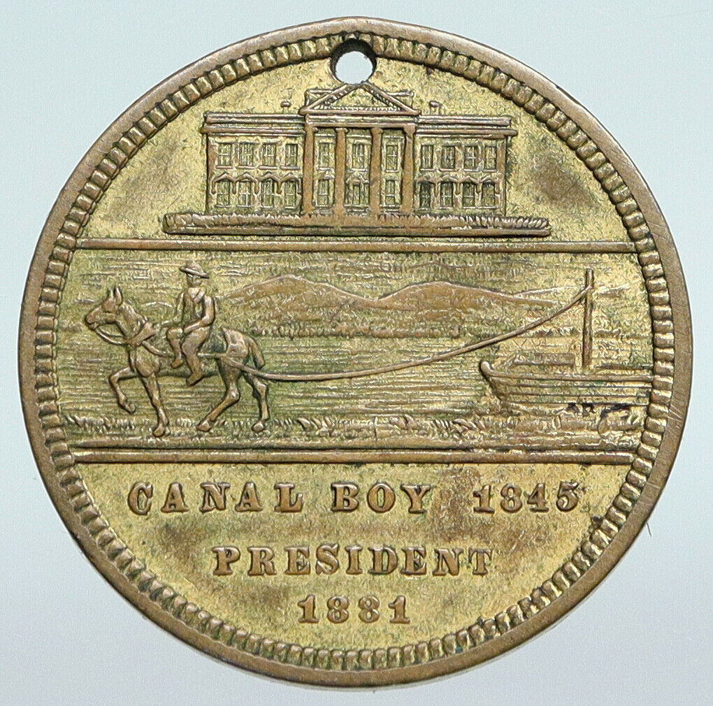 UNITED STATES USA President JAMES A. GARFIELD Campaign Trade Token Medal i90756