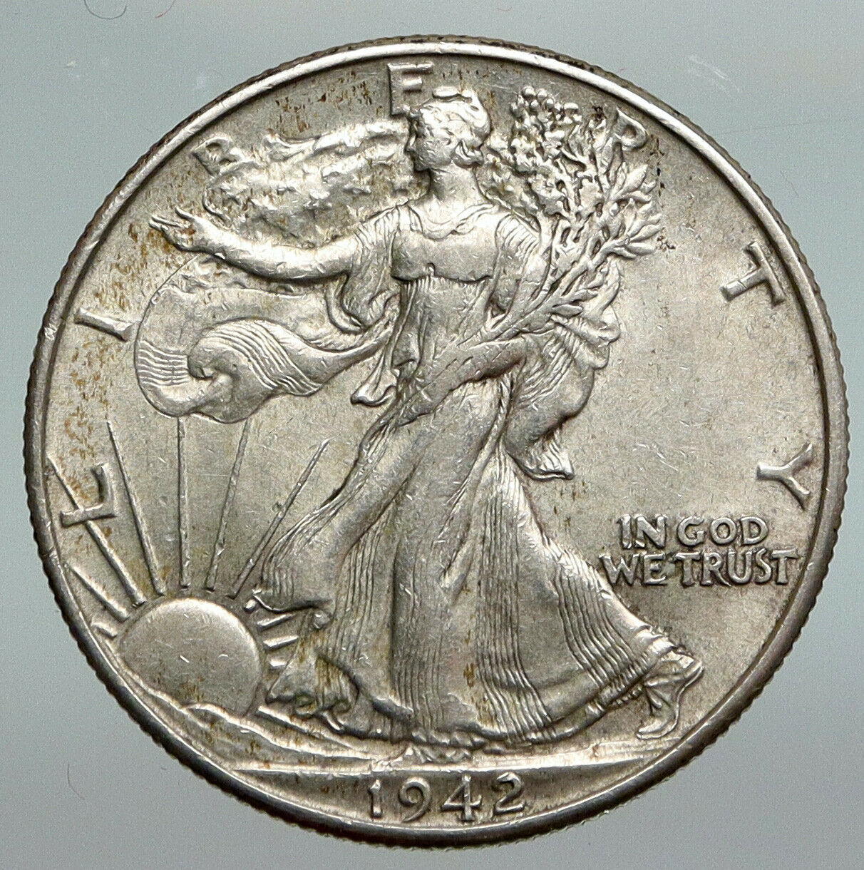 1942P UNITED STATES US Silver WALKING LIBERTY Half Dollar Coin BALD EAGLE i90803