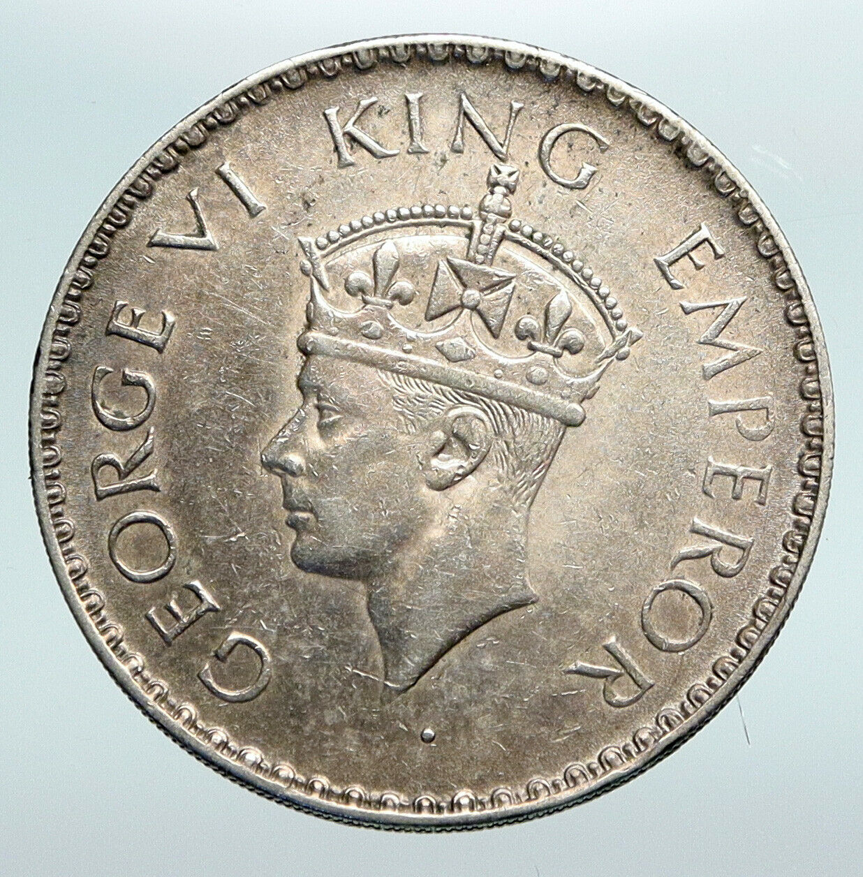 1941 INDIA UK States King George VI VINTAGE OLD Silver Rupee Indian Coin i90752