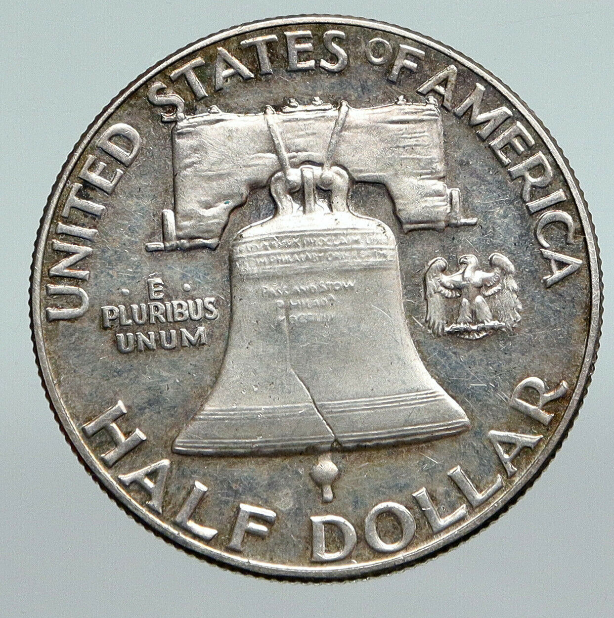 1956 USA Benjamin Franklin LIBERTY BELL Old Proof Silver Half Dollar Coin i90773