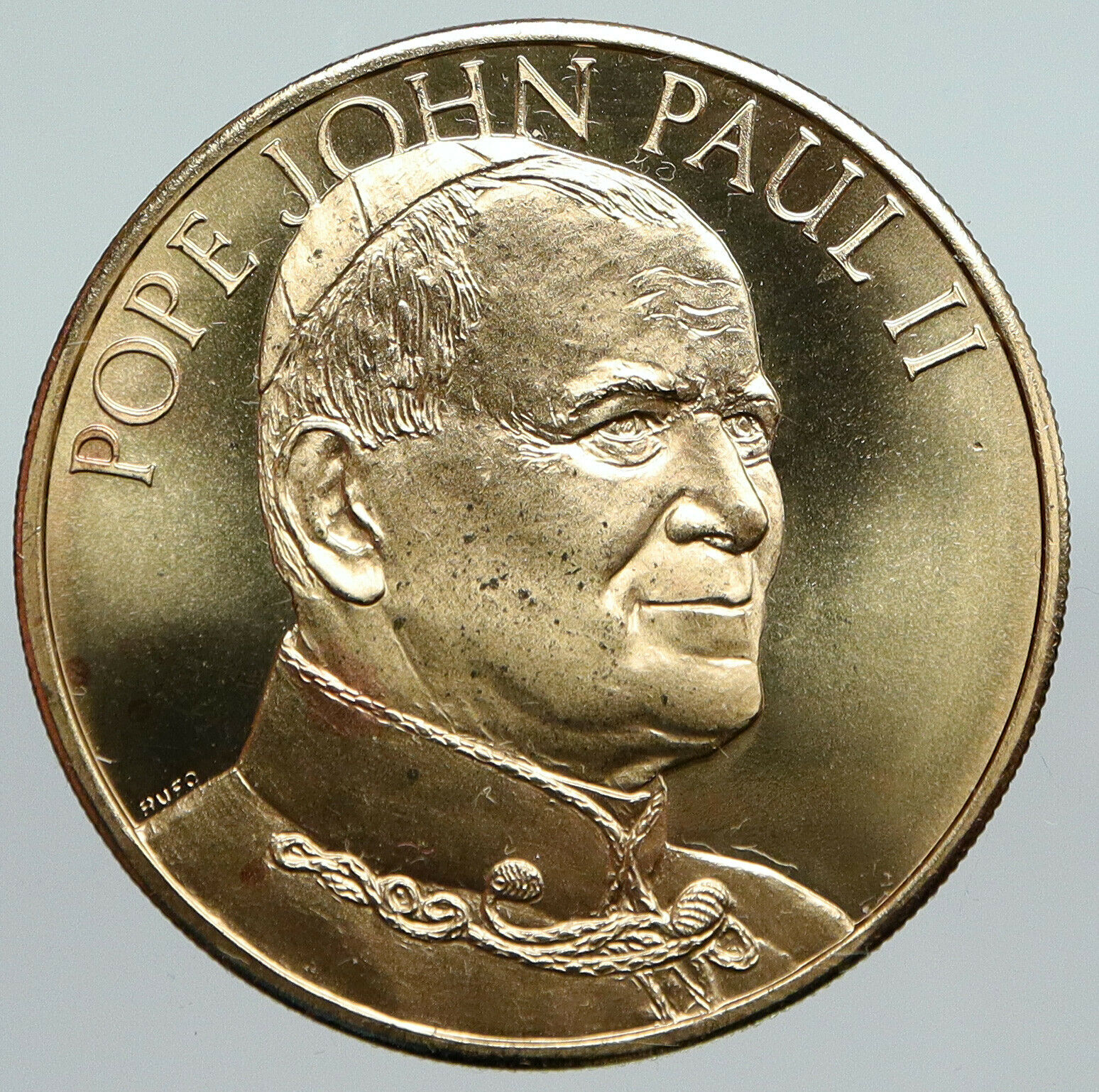 1976 USA ITALY POPE John Paul II Christian Silver Medal Vatican & Cross i90729