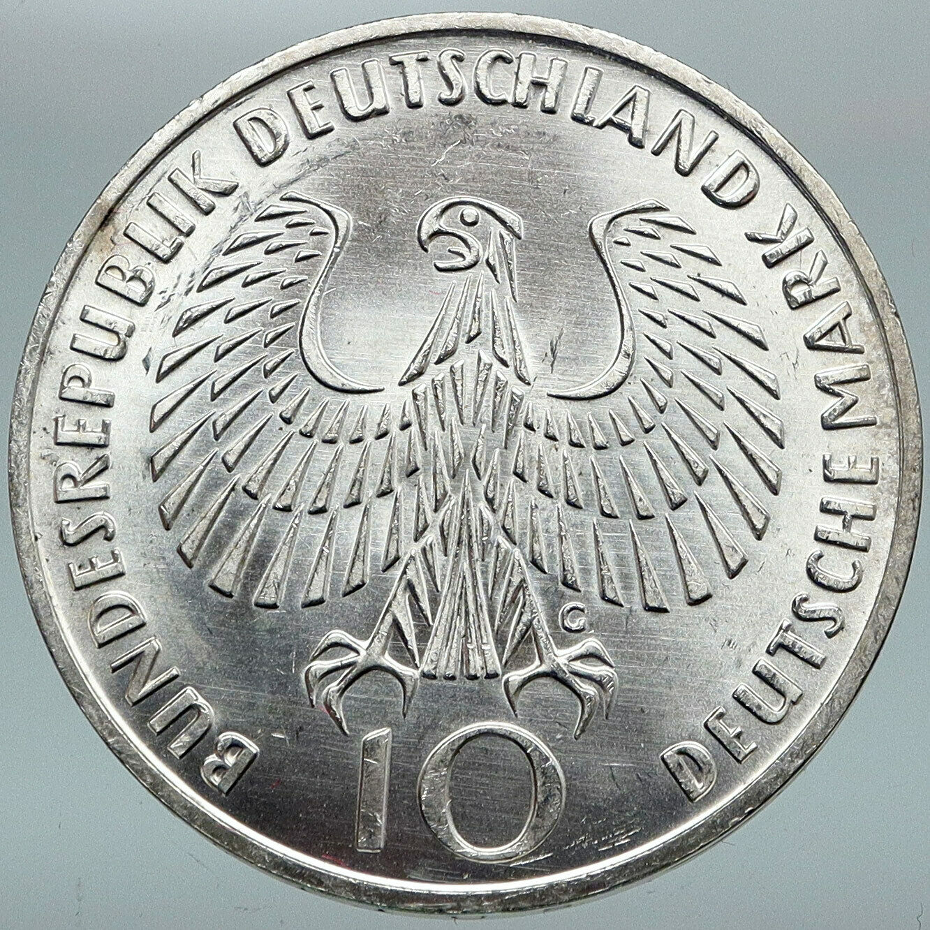 1972 Germany Munich Summer Olympic Antique Vintage Silver 10 Mark Coin i88253