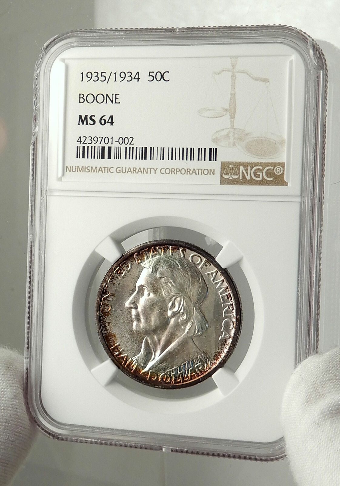 1935 DANIEL BOONE 200th Commemorative US Silver Half Dollar Coin NGC MS i76473