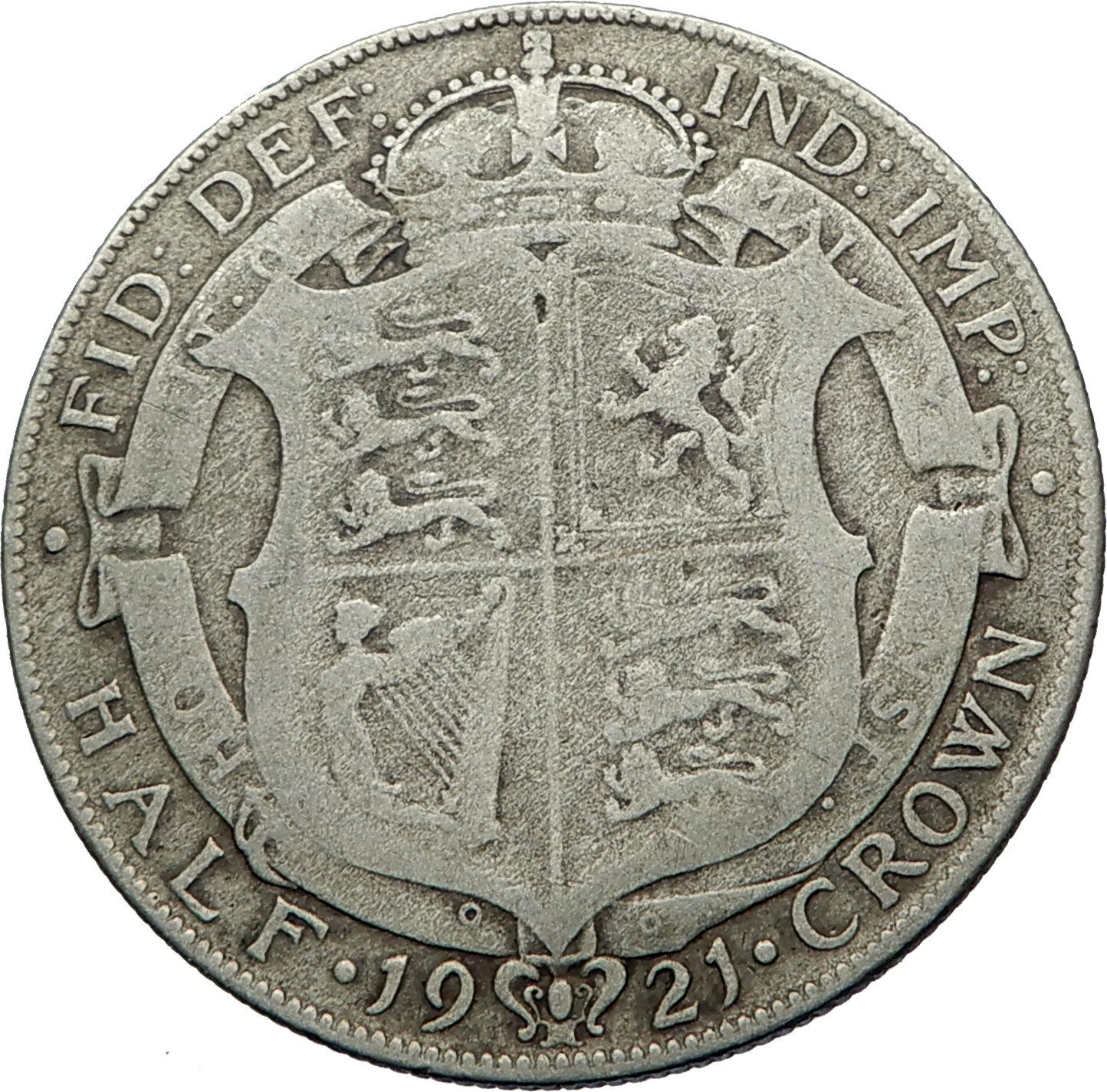 1920 Great Britain United Kingdom UK King GEORGE V Silver Half Crown Coin i71947