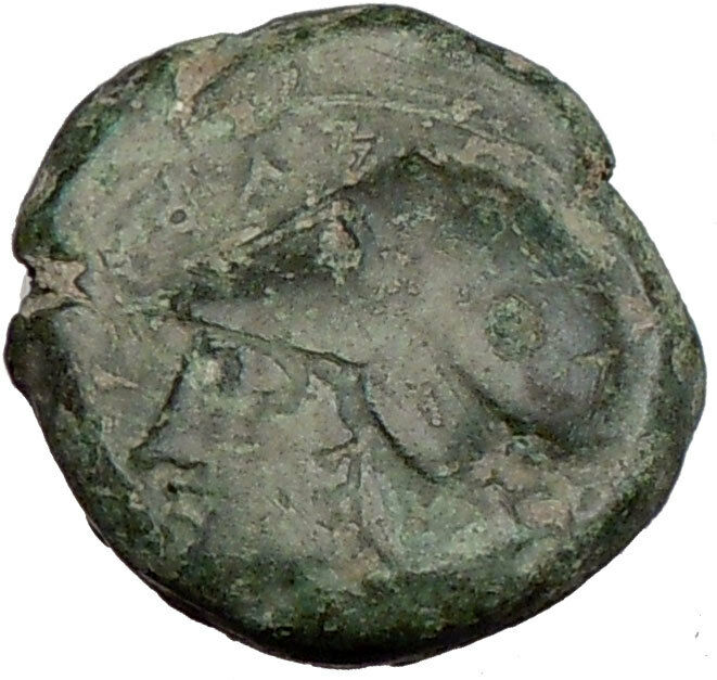 Syracuse Sicily 375BC Tyrant Dionysios Greek Coin ATHENA HIPPOCAMP Horse i15585