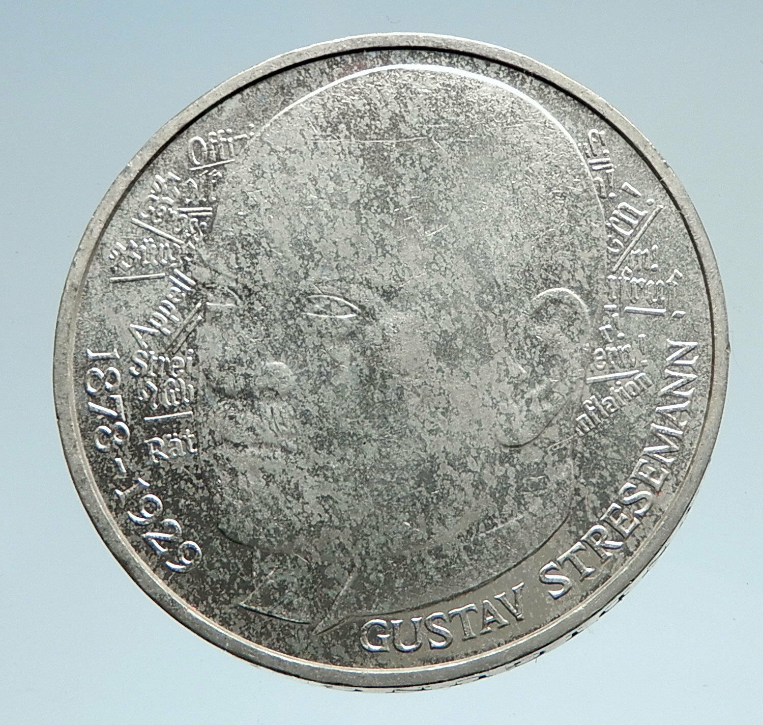 1978 GERMANY Gustav Stresemann Genuine Proof Silver German 5 Mark Coin i74981