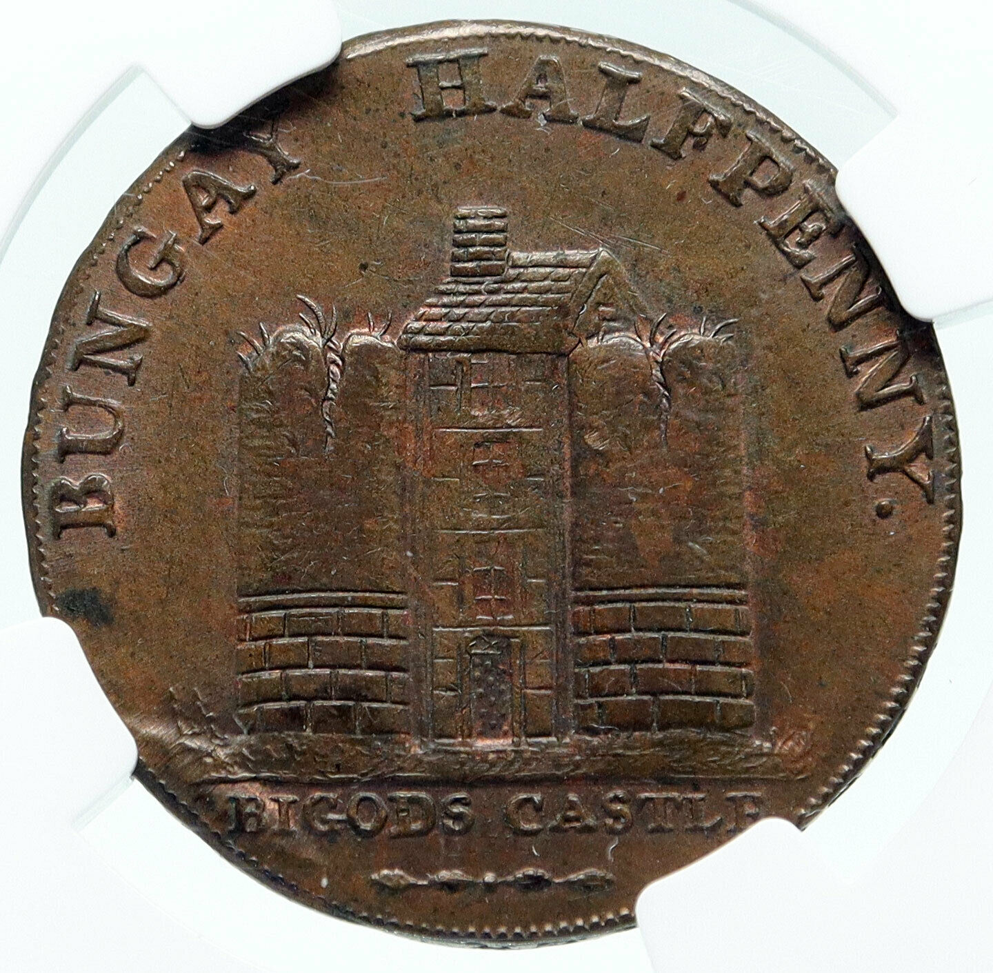 1794 ENGLAND UK Suffolk BUNGAY Lancaster Antique 1/2 P Conder Token NGC i86638