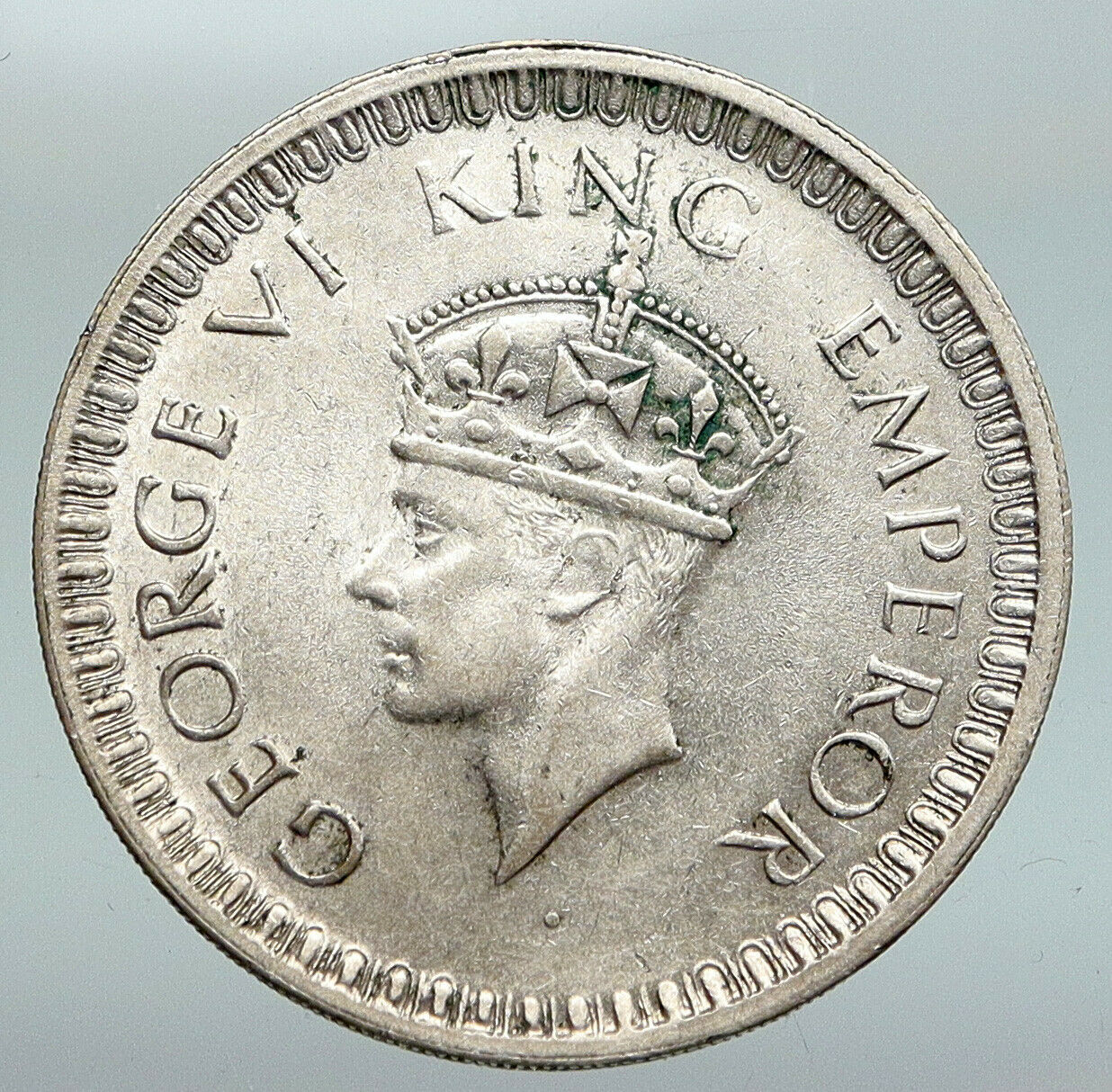 1942 United Kingdom KING GEORGE VI British INDIA Old Silver Rupee Coin i91654