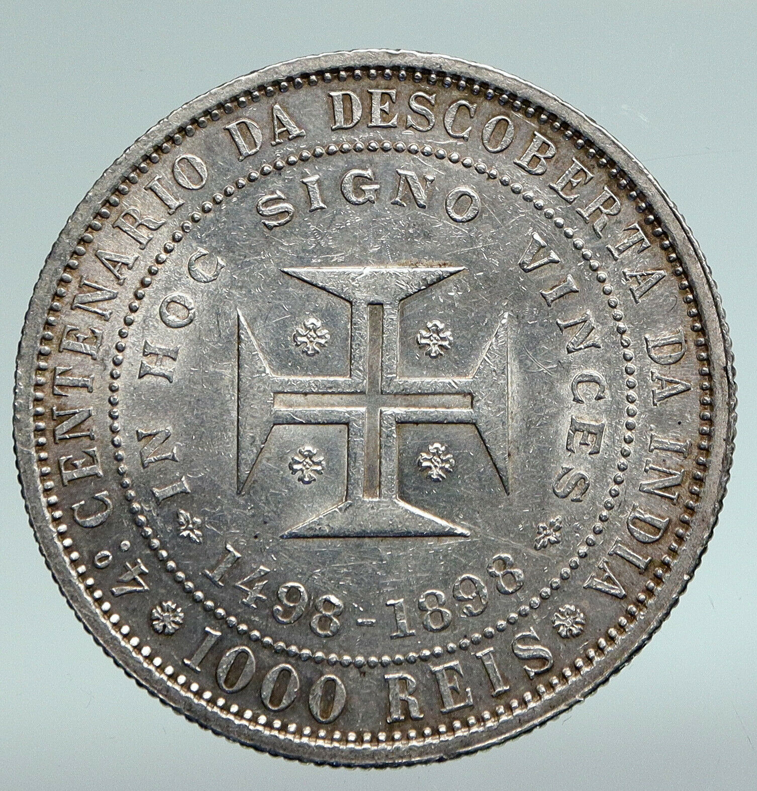 1898 PORTUGAL King Carlos I VINTAGE OLD Silver 1000 Reis Portuguese Coin i90984