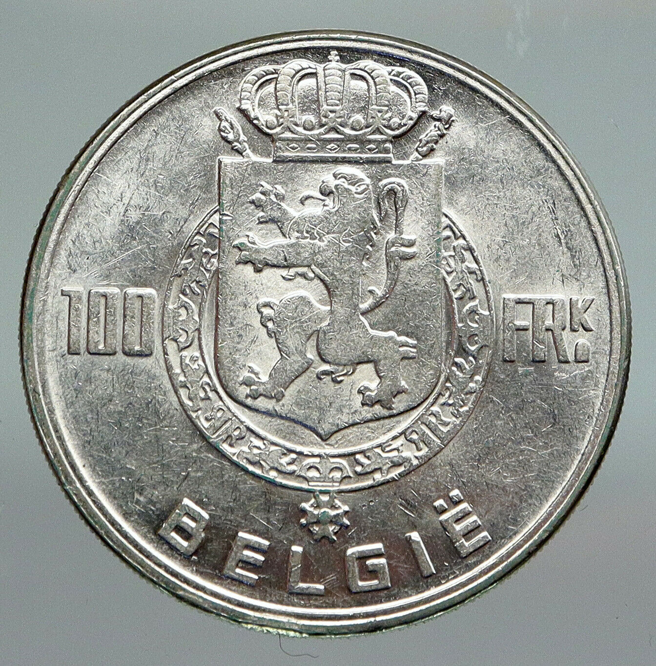 1951 BELGIUM Kings Leopold I II III & Albert I OLD Silver 100 Francs Coin i91621