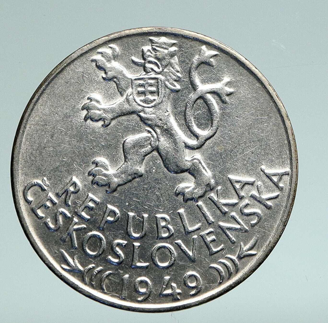 1949 CZECHOSLOVAKIA Slovak Uprising Antique Genuine Silver 100 Korun Coin i90982