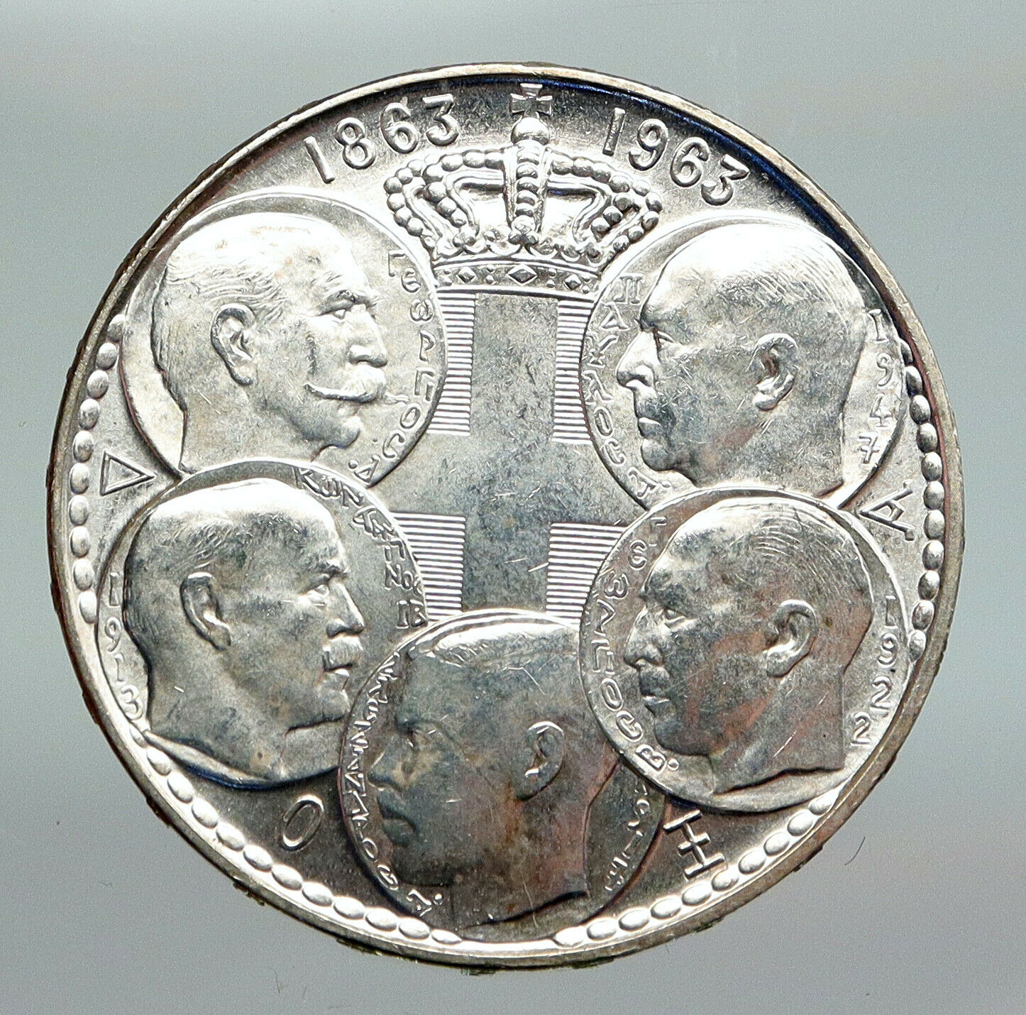 1963 GREECE PAUL GEORGE I II ALEXANDER CONSTANTINE Silver 30 Drachma Coin i91618