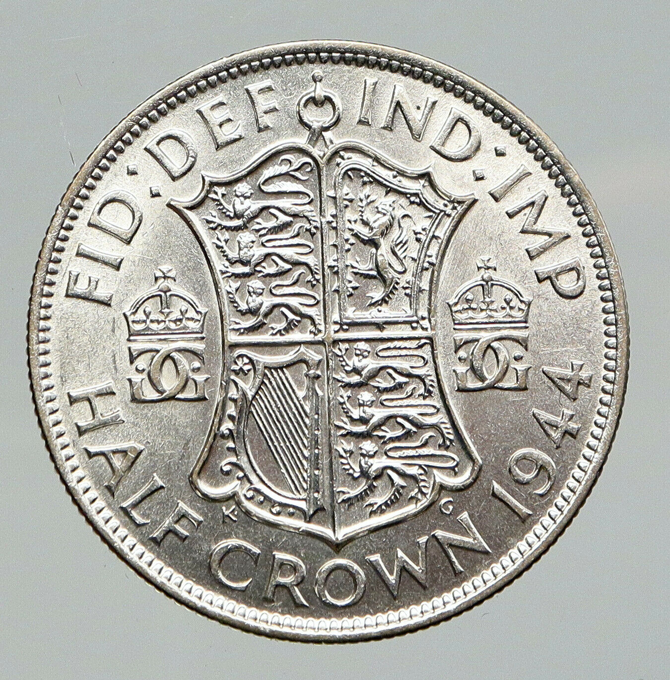 1944 Great Britain United Kingdom UK GEORGE VI OLD Silver Half Crown Coin i91786