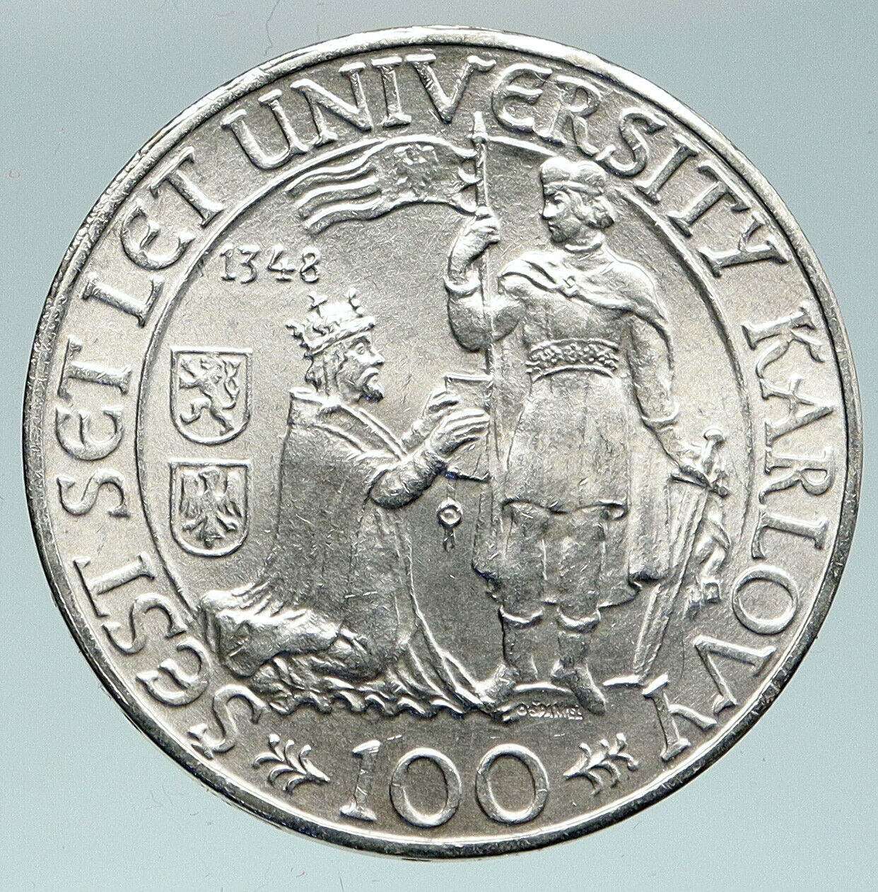 1948 CZECH REPUBLIC Czechoslovakia KLEMENT GOTTWALD Silver 100 Korun Coin i91520