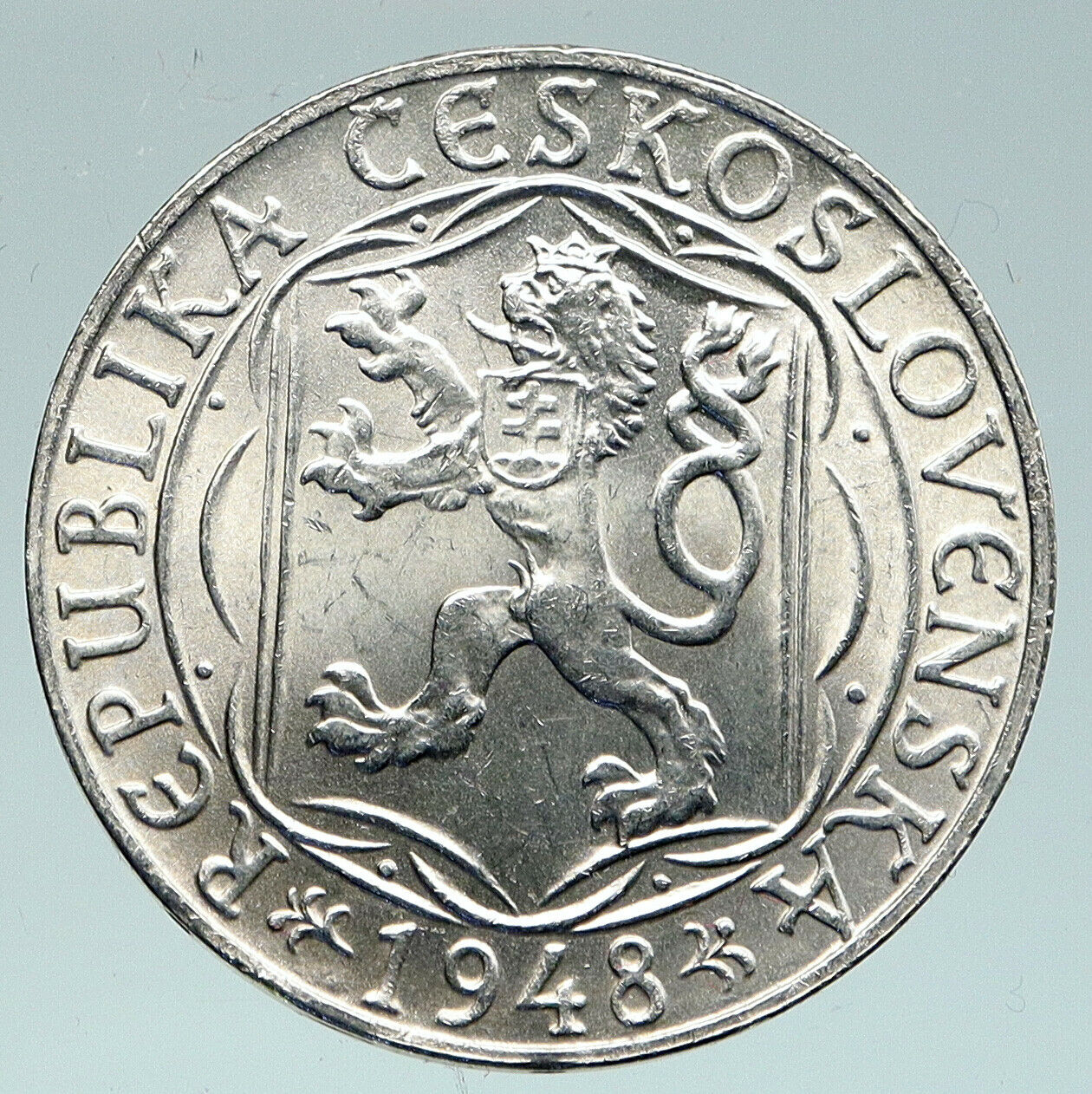 1948 CZECH REPUBLIC Czechoslovakia KLEMENT GOTTWALD Silver 100 Korun Coin i91520