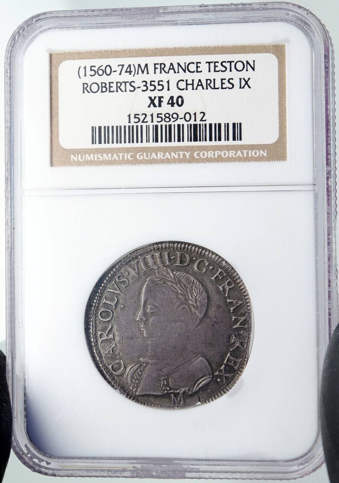 1560AD FRANCE King Charles IX Silver Teston Coin NGC i91612