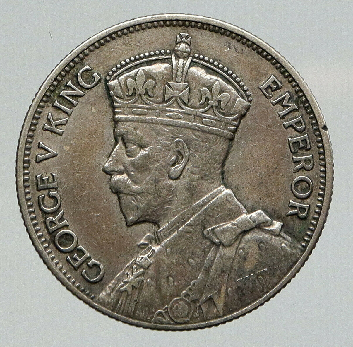 1935 NEW ZEALAND under UK King George V Silver Florin Coin w KIWI BIRD i91785