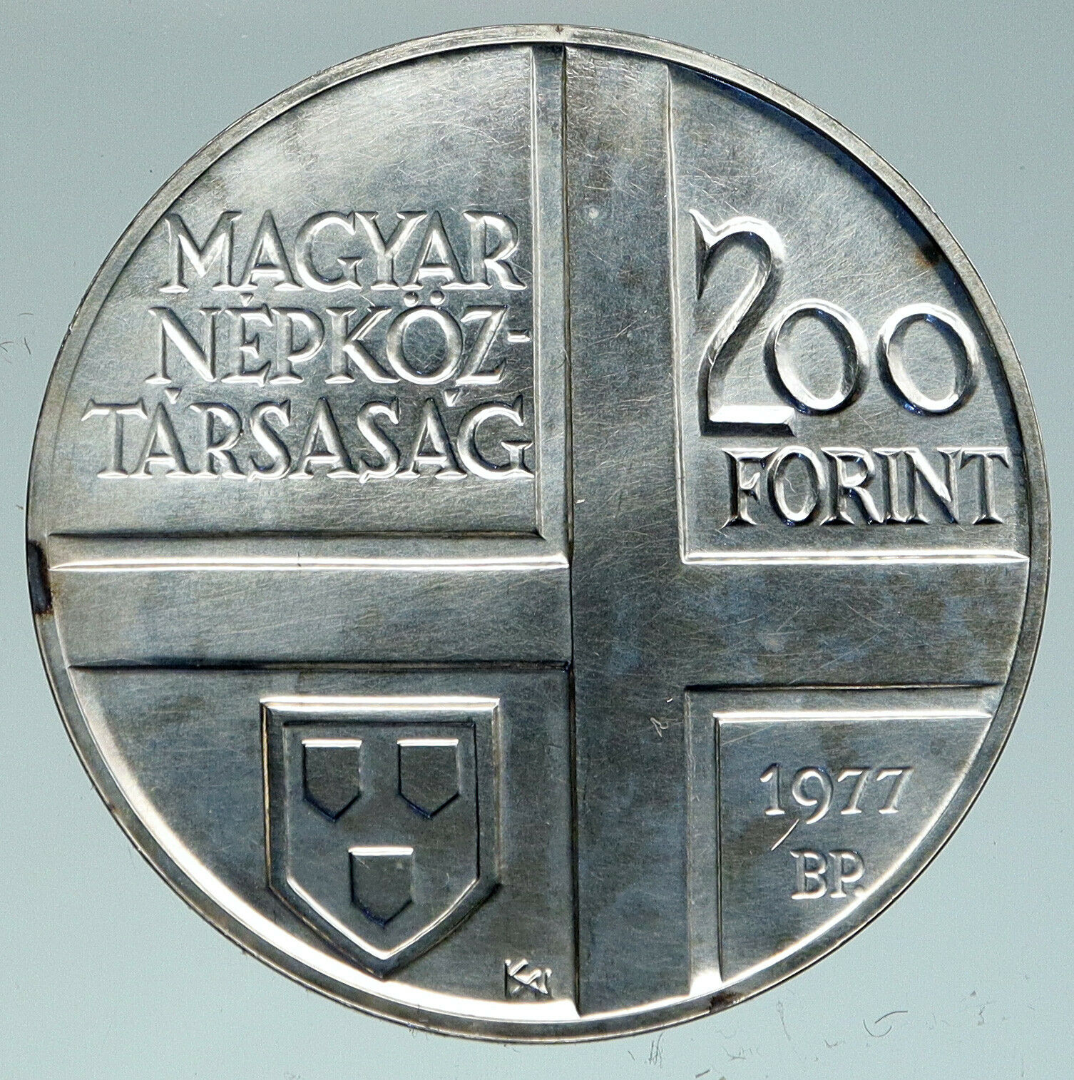 1977 HUNGARY Artist ADAM MANYOKI Painter OLD Proof Silver 200 Forint Coin i91505