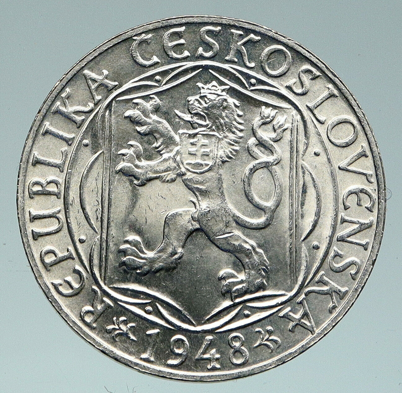 1948 CZECH REPUBLIC Czechoslovakia Charles University Silver 100 Kor Coin i91508