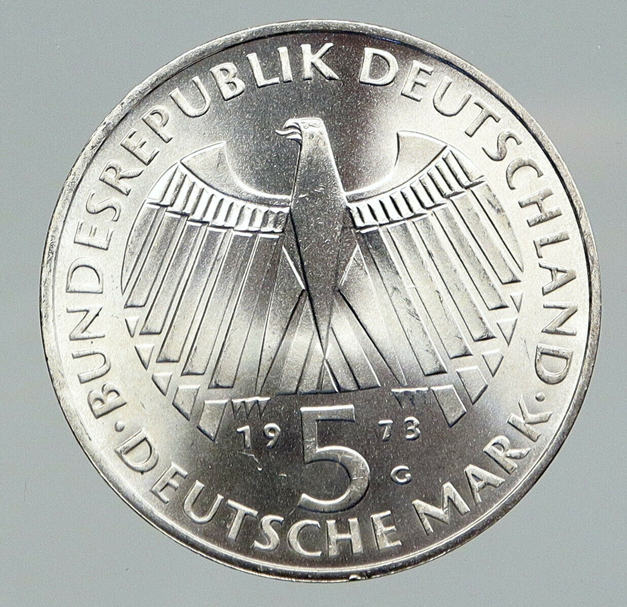 1973 G GERMANY FRANFURT PARLIAMENT BUILDING Old Silver 5 Mark German Coin i91745