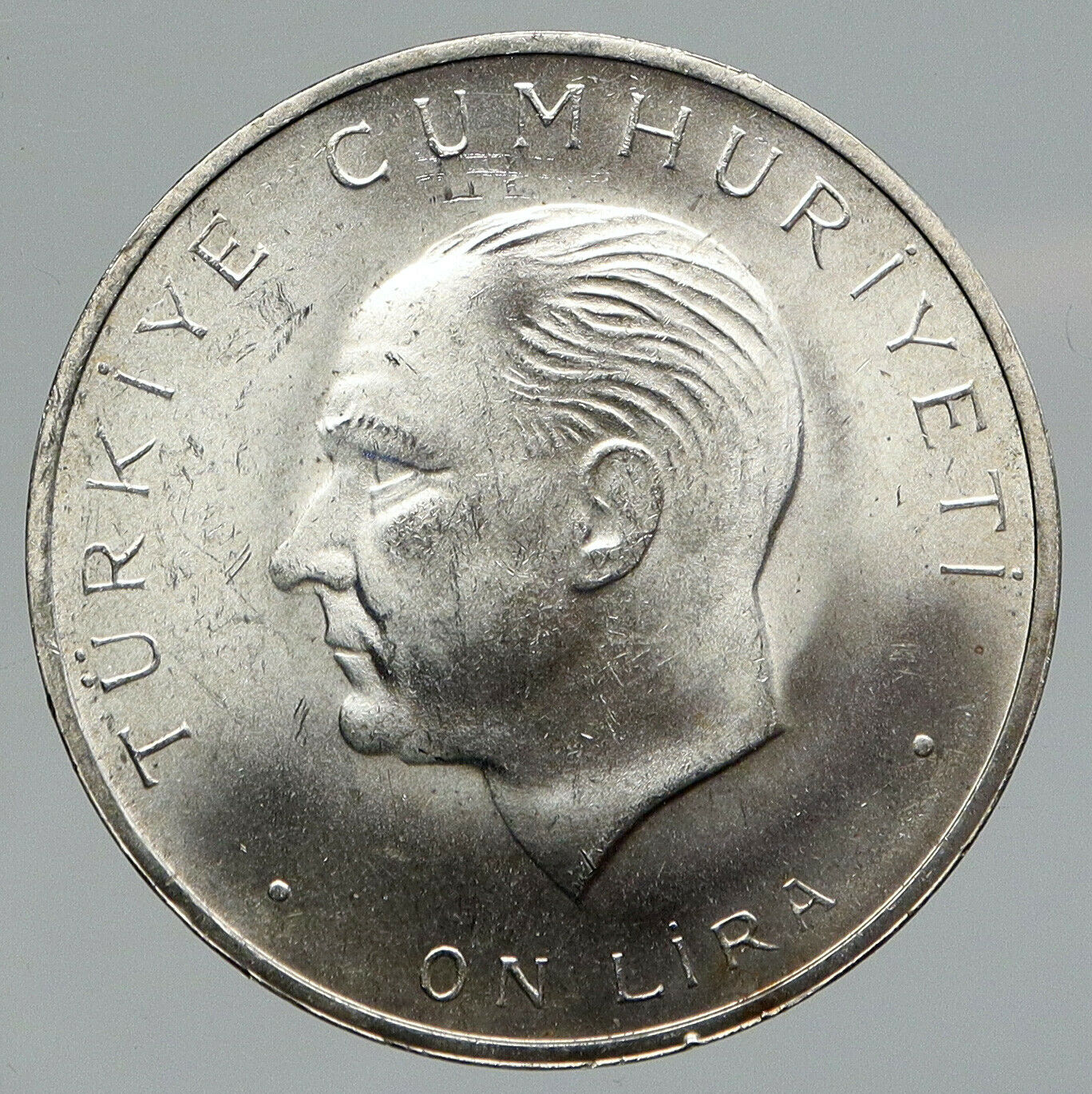 1960 Turkey 27 May REVOLUTION - Silver 10 Lira Coin Mustafa Kemal Atatürk i91735