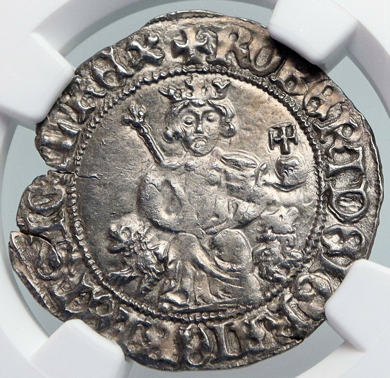 1309-43 ITALY Naples King Robert D'Anjou Antique MEDIEVAL Silver Coin NGC i90708