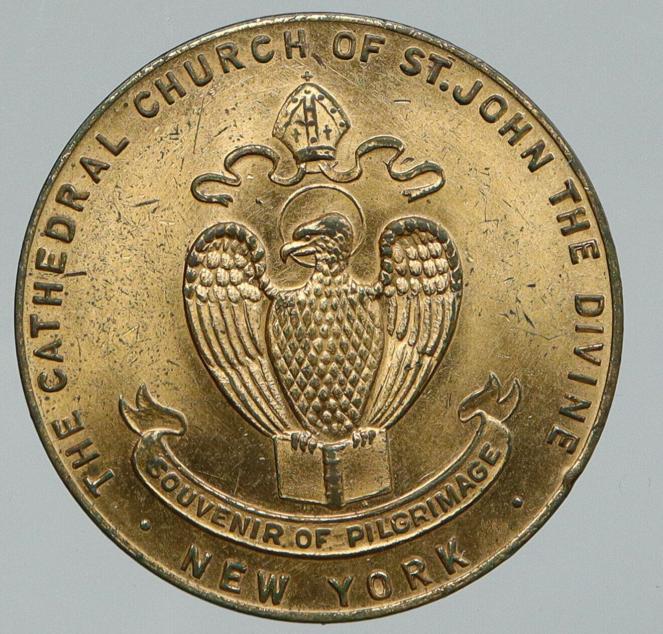 1930s USA Church of Saint John the Divine OLD VINTAGE ANTIQUE Token Medal i91798