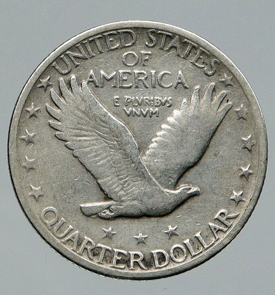 1928 US UNITED STATES Standing Liberty Silver Quarter Dollar 25 Cent Coin i91799