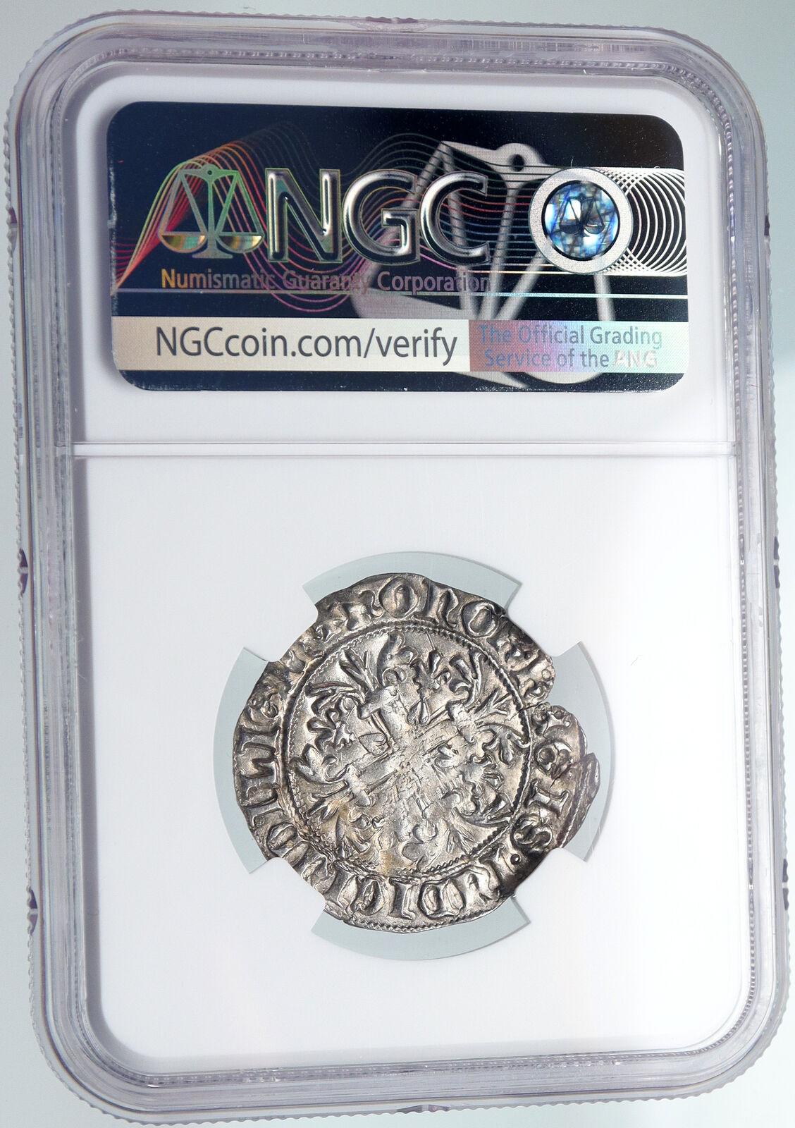 1309-43 ITALY Naples King Robert D'Anjou Antique MEDIEVAL Silver Coin NGC i90708