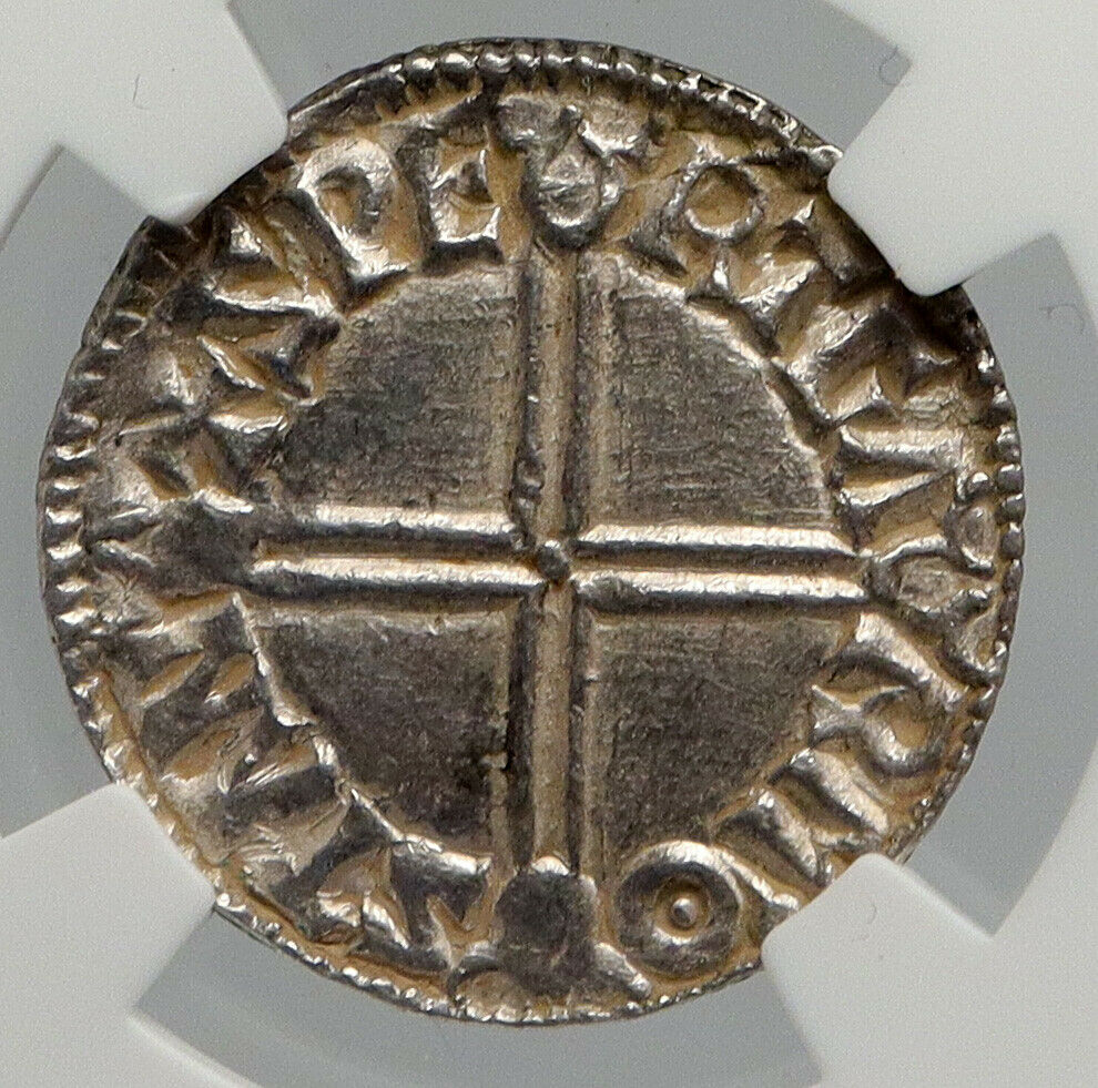 978AD ENGLAND Great Britain UK King AETHELRED II Silver Penny Coin NGC i90650