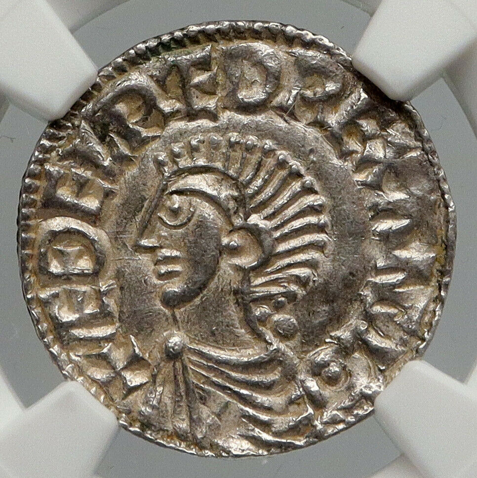 978AD ENGLAND Great Britain UK King AETHELRED II Silver Penny Coin NGC i90650