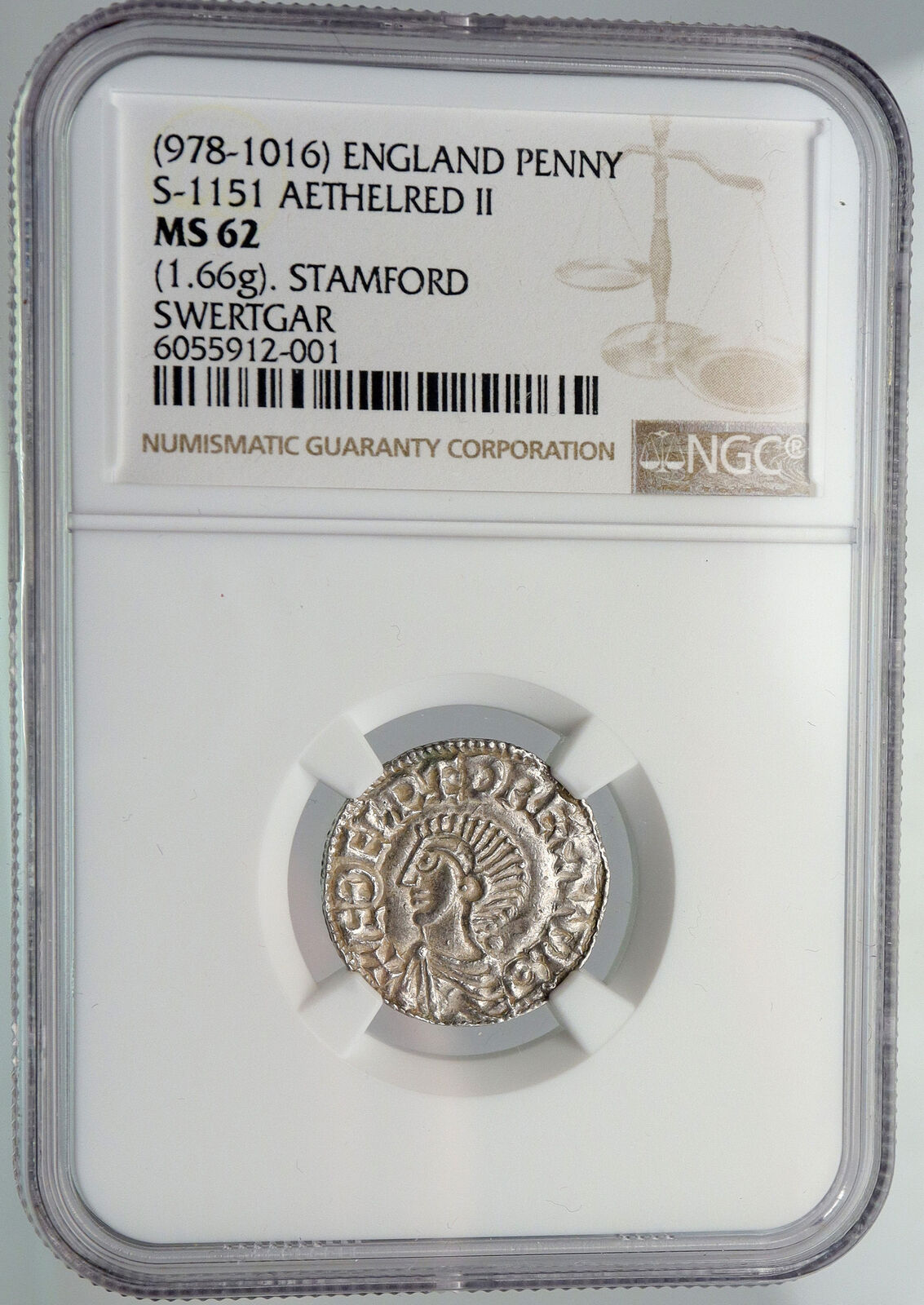 978AD ENGLAND Great Britain UK King AETHELRED II Silver Penny Coin NGC i90650