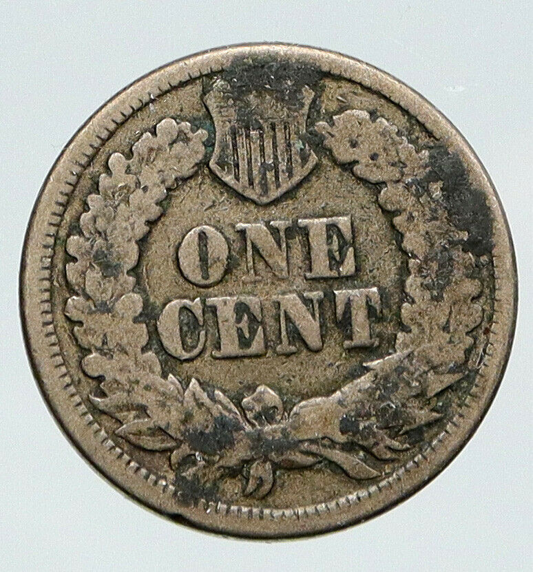 1863 United States CIVIL WAR Time PATRIOTIC with Shield VINTAGE Cent Coin i91792