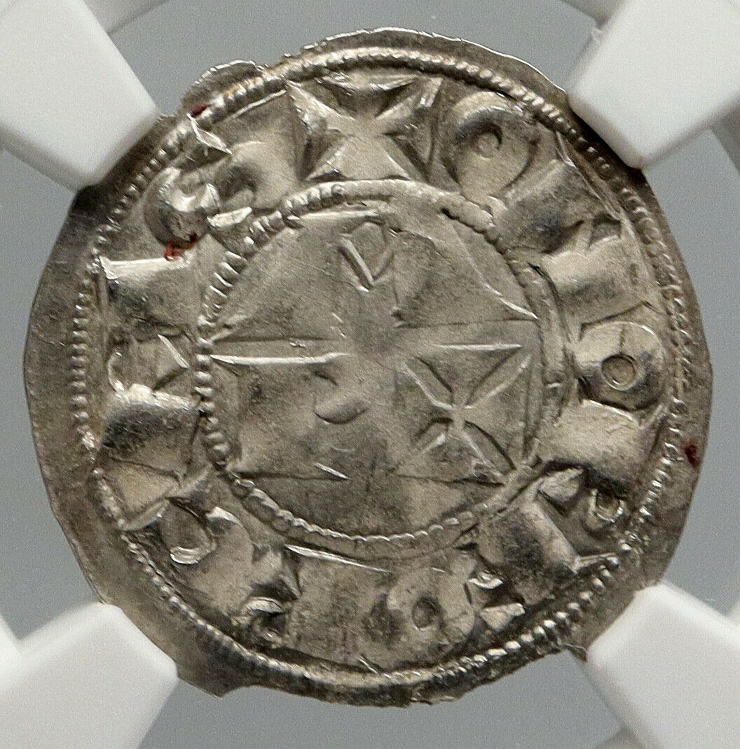 1100-1300 FRANCE Bearn Feudal IN NAME OF CENTULLE Silver Denier Coin NGC i90654