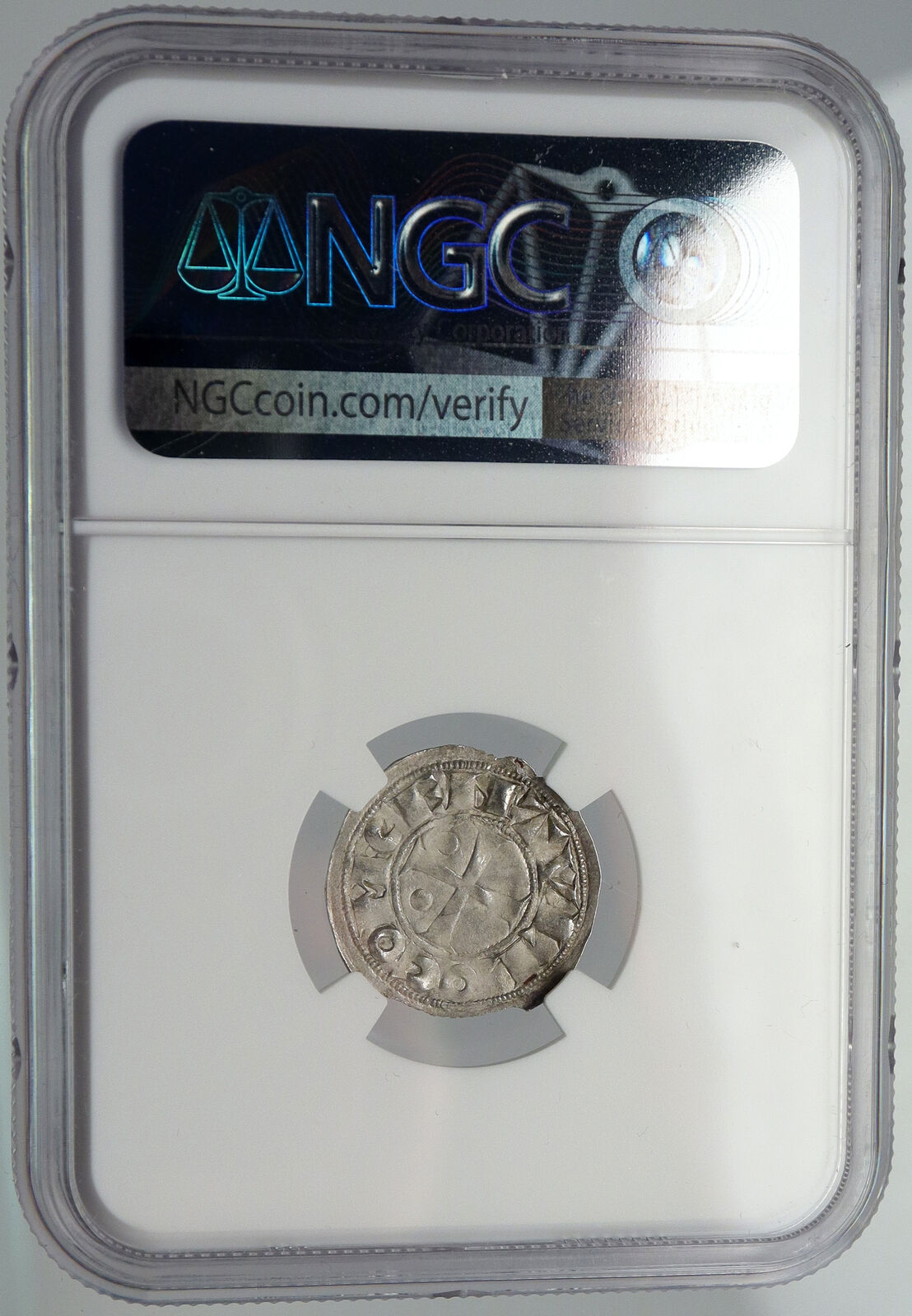 1100-1300 FRANCE Bearn Feudal IN NAME OF CENTULLE Silver Denier Coin NGC i90654