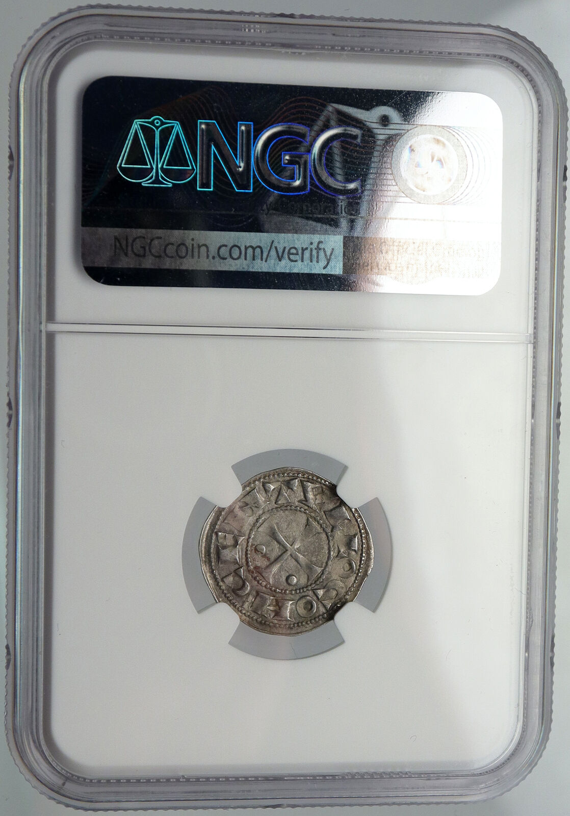 1100-1300 FRANCE Bearn Feudal IN NAME OF CENTULLE Silver Denier Coin NGC i90655