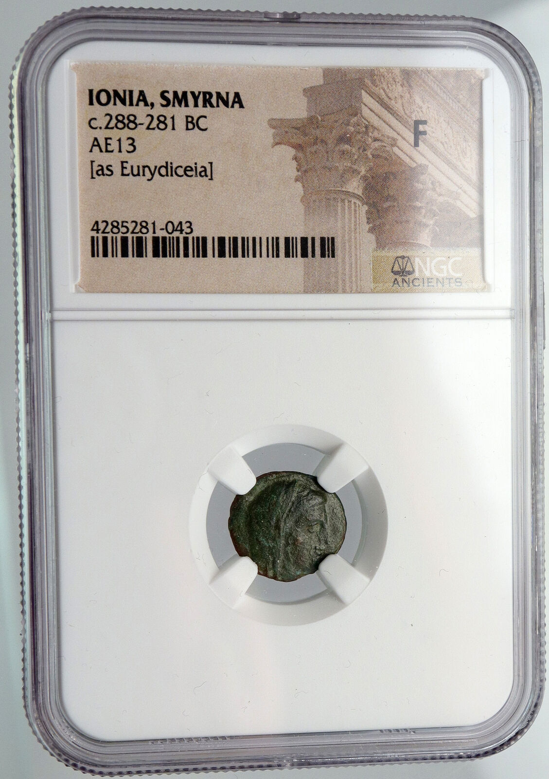 SMYRNA IONIA Eurydikeia 288BC Eurydike Lysimachos Daughter Greek Coin NGC i90643