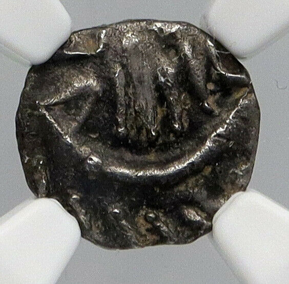 690-715AD ANGLO-SAXON Frisia Continental Silver Sceatt Coin of REDBAD NGC i90649