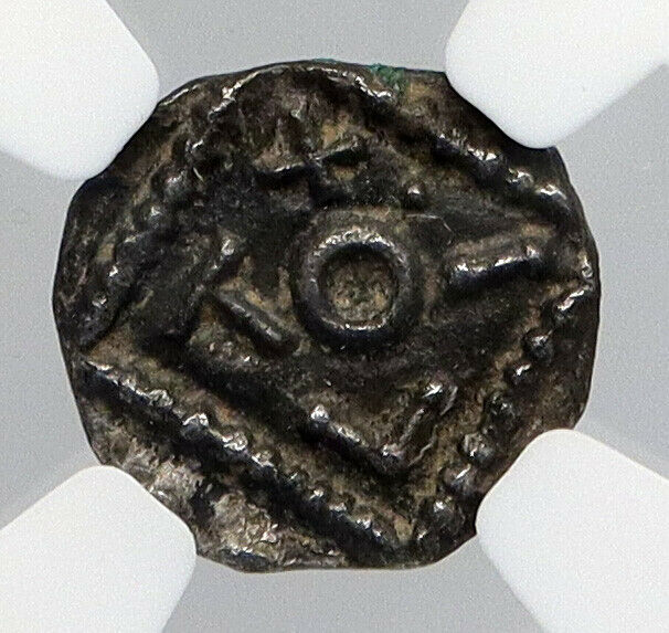 690-715AD ANGLO-SAXON Frisia Continental Silver Sceatt Coin of REDBAD NGC i90649